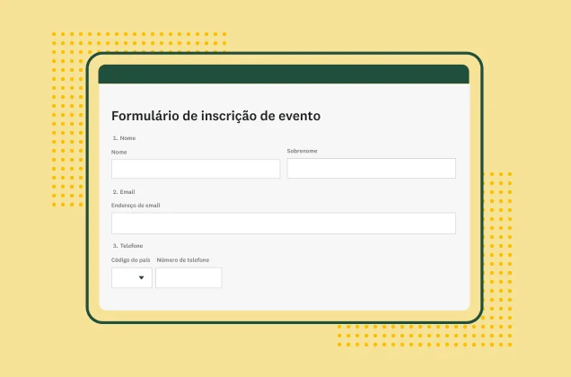 Imagem de modelo de formulário de eventos da SurveyMonkey