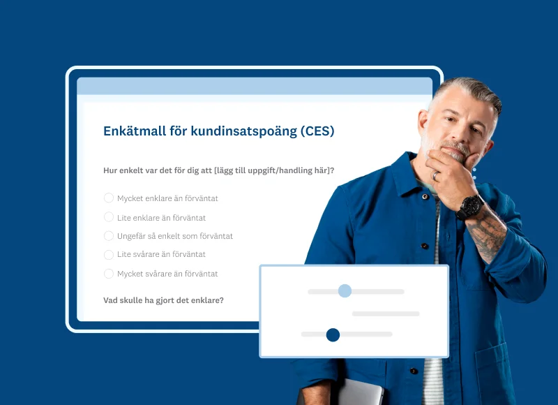 Skärmbild av SurveyMonkeys enkätmall om kundinsatspoäng