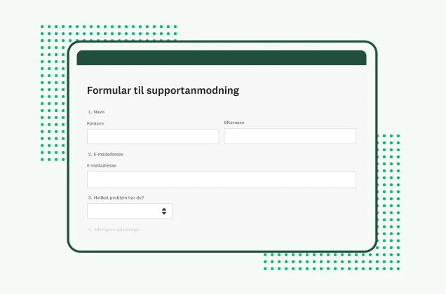 SurveyMonkey-skabelon til formular til supportanmodning