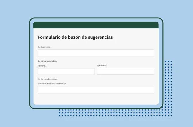 Captura de pantalla del formulario de SurveyMonkey para buzón de sugerencias