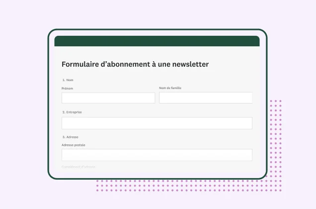 Modèle de formulaire d’abonnement à une newsletter SurveyMonkey