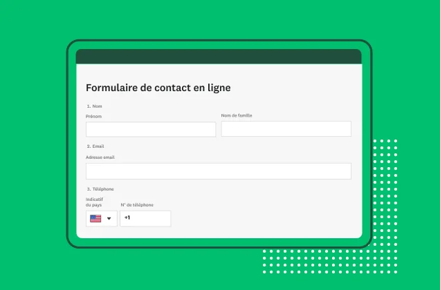 Modèle de formulaire de contact en ligne SurveyMonkey