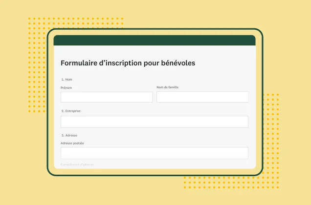 Modèle de formulaire de candidature pour bénévoles SurveyMonkey