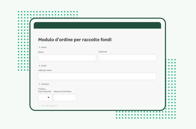 Schermata del modello per moduli di raccolta fondi di SurveyMonkey