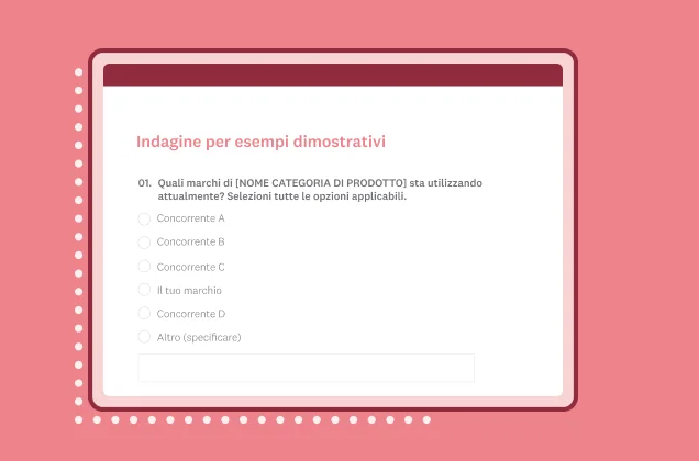 Schermata del modello per esempi dimostrativi di SurveyMonkey