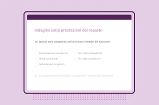 Modello di indagine sulle prestazioni del reparto