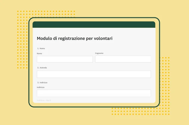 Modello per moduli di registrazione per volontari di SurveyMonkey